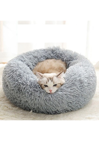 Kedi Yuvası Peluş Yuvarlak Evcil Hayvan Yuvası Kış Evcil Hayvan Yatağı (Yurt Dışından)