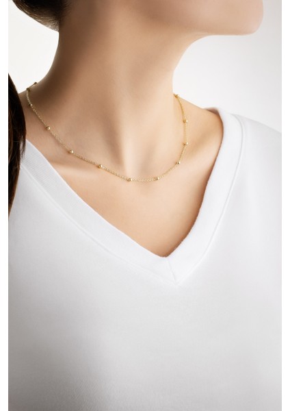 Klasik 18 Ayar Sarı Altın Kaplama 43 cm Gümüş Zincir Kolye fırsatları