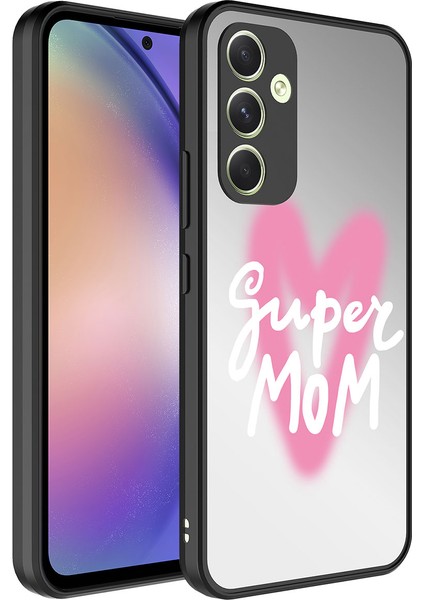 Galaxy Uyumlu A34 Kılıf Aynalı Desenli Kamera Korumalı Parlak Mirror Kapak