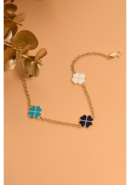 Doç Zincir Yoncalı Altın Bileklik BLKCGK005