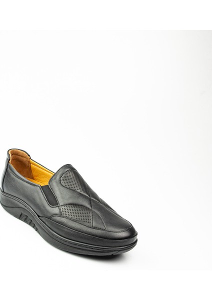 42746 Siyah Deri Kadın Günlük Ayakkabı