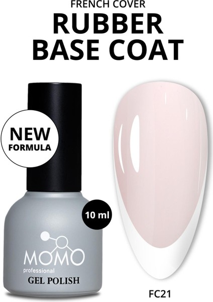 French Cover Rubber Base Coat Fc21, Pudra Rakı Beyazı 10 Ml