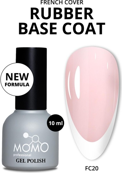 French Cover Rubber Base Coat Fc20, Açık Pudra Pembe 10 Ml