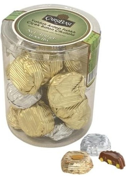 Yaldızlı Antep Fıstıklı Çikolata 400 gr