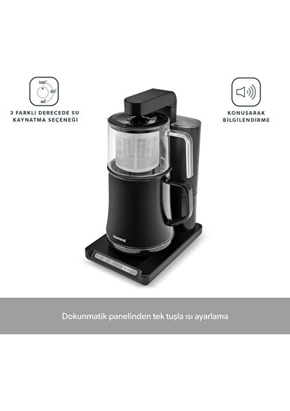 Smart Royaltea Plus 2 In 1 Otomatik Çay ve Türk Kahve Makinesi Wifi Mat Siyah