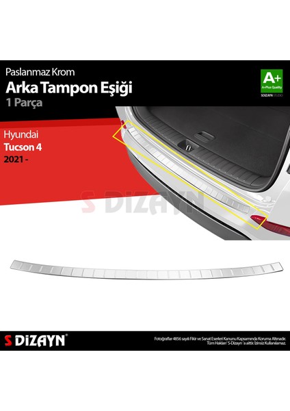 Hyundai Tucson 4 Krom Arka Tampon Eşiği 2021 Üzeri