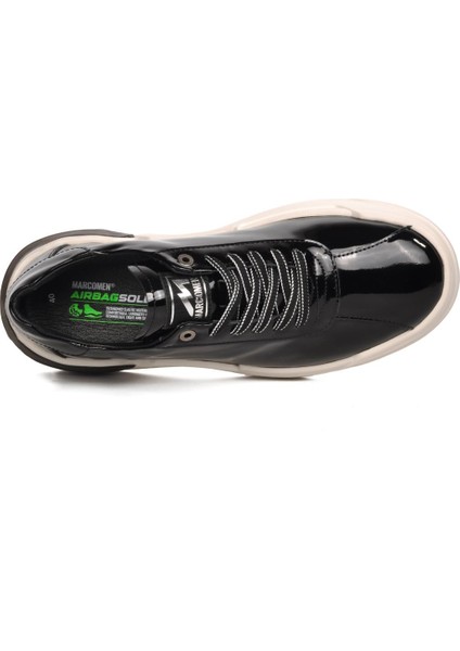 152-19197 Siyah Rugan-Beyaz Deri Erkek Sneaker fırsatları