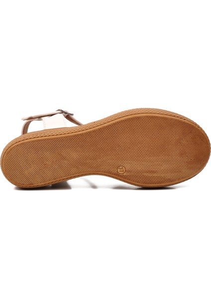 426093 Beyaz Kadın Dolgu Topuk Sandalet