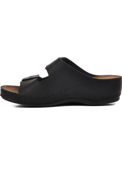 09-978 Siyah Kadın Dolgu Topuk Terlik fiyatları