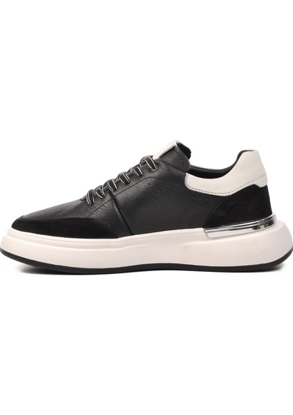 152-19559 Siyah-Beyaz Deri Erkek Sneaker fiyatları