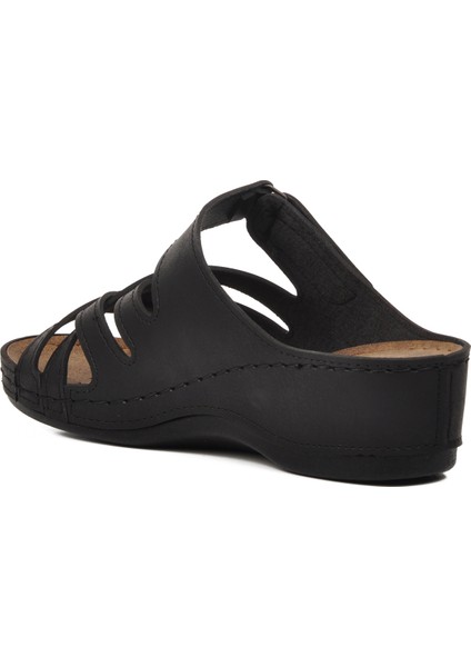 09-977 Siyah Kadın Dolgu Topuk Terlik fırsatları