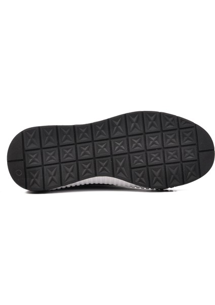 152-15076 Siyah-Beyaz Deri Erkek Sneaker