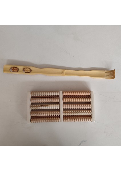 (2li Set) Ahşap 10 Tekerlekli Ayak Altı Masaj Aleti ve Ahşap Sırt Kaşıyıcı Set fırsatları