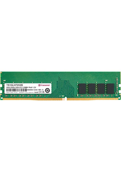 TS1GLH72V2B 8gb Ddr4 3200 Ecc-Dımm 1 Rx8  1 Gx8 CL22 1.2V   Sunucu Bellek