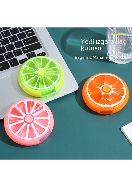 Bir Haftalık Hap Kutusu Için 2 Paket Taşınabilir Döner Yedi Bölmeli Yuvarlak Kutu (Yurt Dışından)