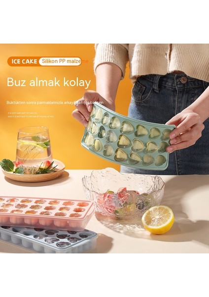 21 Bölmeli Kalp Şeklinde Buz Küpü Saklama Kalıp Kutusu (Yurt Dışından) fırsatları