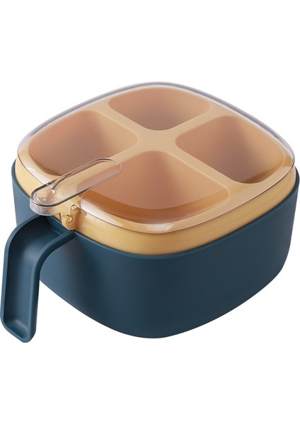 Mutfak Malzemeleri Baharat Şeffaf Dört Bölmeli Kapaklı Baharat Kavanozu (Yurt Dışından)