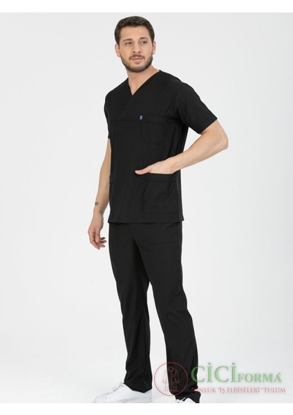 Zarf Yaka Likralı Siyah Erkek Takım fırsatları