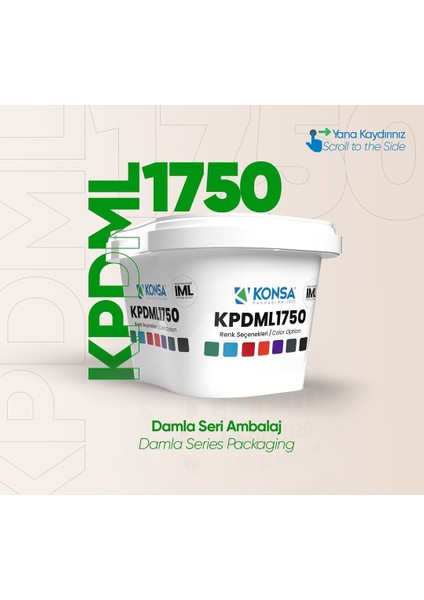 1750 Litre Damla Serisi Sızdırmaz Kapaklı Kova Hobi - Boya - Gıda Kovası