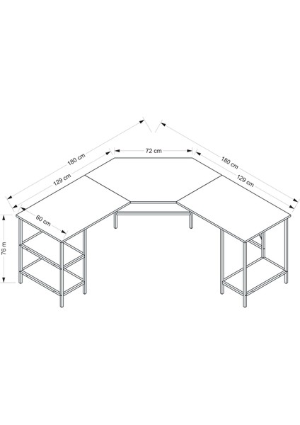 Power L Köşe Çalışma Masası - Siyah