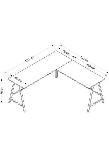 Team L Köşe Çalışma Masası - Dore