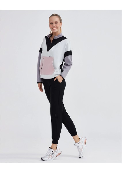 W 2xi-Lock Color Block Half Zip Sweatshirt Kadın Gri S232202-043 fiyatları