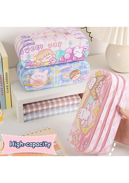 Diğer Stil Threetwo Katmanlar Kalem Kutusu Sevimli Kawaii Kırtasiye Kalem Çantası Saklama Çantası Kız Kız Okul Öğrencileri Için Organizatör Malzemeleri (Yurt Dışından) modelleri