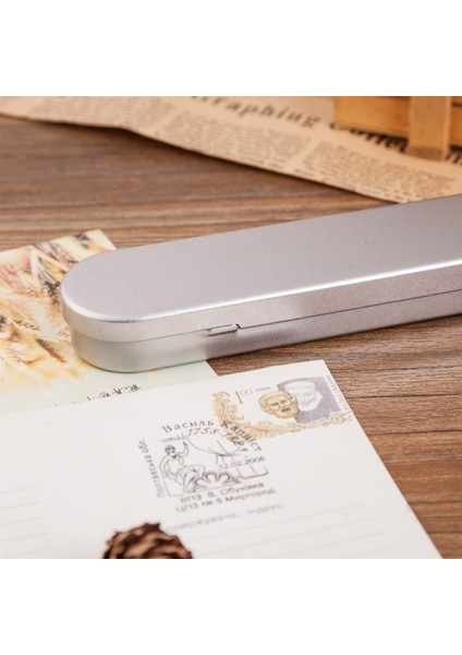 Gümüş Teneke Kalem Kutusu Kalem Saklama Kutusu Kırtasiye Organizatör Okul Ofis Kullanımı (Yurt Dışından) fırsatları