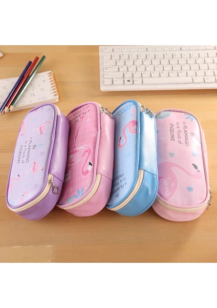 No.4 Stili Yaratıcı Kawaii Flamingo Pu Büyük Kapasiteli Su Geçirmez Kalem Kutuları Karikatür Kırtasiye Çantası Sevimli Kız Kalem Çantası Okul Malzemeleri (Yurt Dışından) modelleri