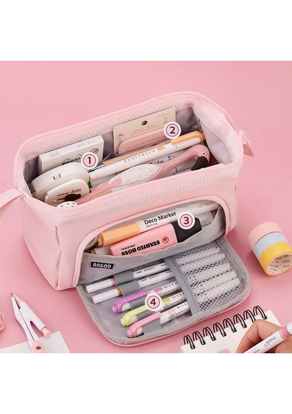 Mor Tarzı Angoo Sevimli Kalem Kutusu Özel Macaron Renk Yan Pencere Tuval Büyük Kalem Çantası Kalem Kutusu Saklama Çantası Öğrenci Okul Kırtasiye (Yurt Dışından) modelleri