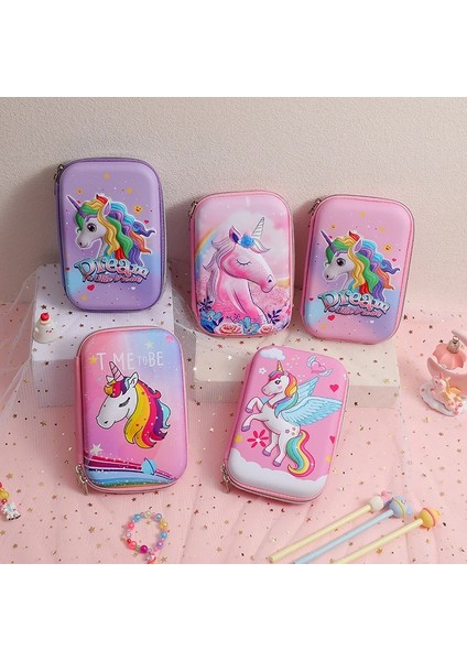 Pembe Tarzı Unicorn Kalem Kutusu Okul Malzemeleri Kalem Kutusu Estuches Escolares 3D Büyük Kapasiteli Kalem Kutusu Trousse Kawaii Kırtasiye Kalem Kutusu (Yurt Dışından) modelleri