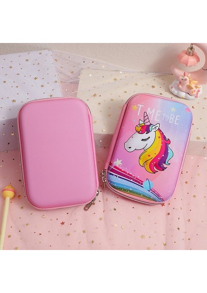 Pembe Tarzı Unicorn Kalem Kutusu Okul Malzemeleri Kalem Kutusu Estuches Escolares 3D Büyük Kapasiteli Kalem Kutusu Trousse Kawaii Kırtasiye Kalem Kutusu (Yurt Dışından) indirimleri