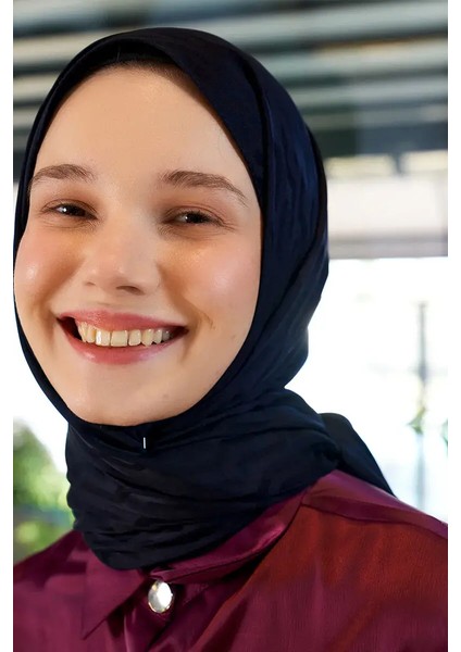 Ipeksi Jakar Lisa Şal Fuzz Desen - Koyu Lacivert fırsatları