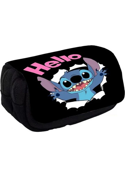 Mavi Stil Lilo ve Stitch Tema Stilleri Kalem Kutusu Naylon Okul Kalem Kutusu Çocuk Okul Malzemeleri Kırtasiye Komple Kiti Okul Çantası (Yurt Dışından)