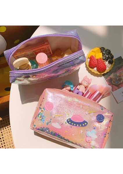 Pembe Tarzı Yıldız Kalem Kutusu Glitter Büyük Kapasiteli Kalem Kutusu Okul Kalem Makyaj Çantası Malzemeleri Kalem Çantası Okul Kutusu Kalem Kılıfı Kırtasiye (Yurt Dışından) fırsatları