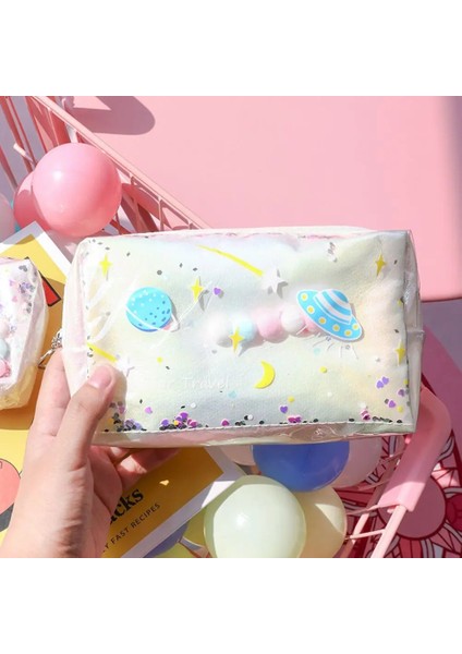 Pembe Tarzı Yıldız Kalem Kutusu Glitter Büyük Kapasiteli Kalem Kutusu Okul Kalem Makyaj Çantası Malzemeleri Kalem Çantası Okul Kutusu Kalem Kılıfı Kırtasiye (Yurt Dışından) indirimleri