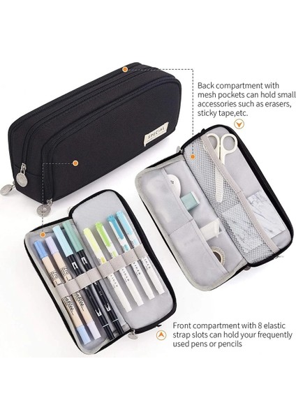 Mavi Stil Kawaii Kalem Kutusu Büyük Uzay 3 Bölmeli Kalem Çantası Çift Taraflı Açılan Öğrenci Kırtasiye Masa Düzenleyici Okul Malzemeleri (Yurt Dışından) indirimleri