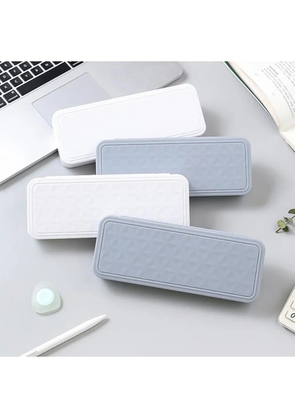 Beyaz Stil Öğrenci Için Kırtasiye Kutusu Çift Katmanlı Büyük Kapasiteli Taşınabilir Çift Katmanlı Kalem Kutusu Kutusu (Yurt Dışından) fiyatları