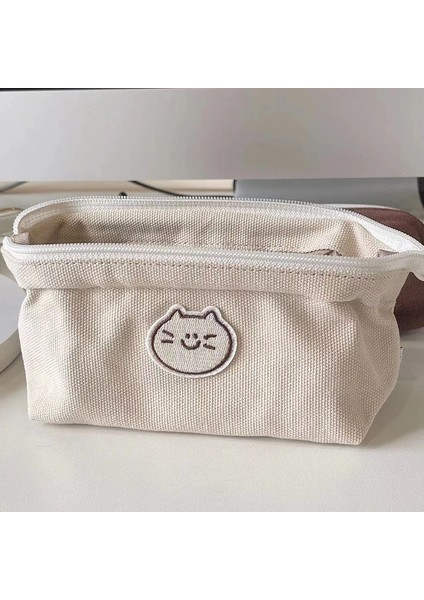 Küçük Bej Tarzı Tuval Öğrenci Büyük Kalem Kutusu Kılıfı Karikatür Köpek Kalem Kutuları Büyük Taşınabilir Kawaii Kalem Çantası Okul Saklama Çantası Kırtasiye (Yurt Dışından) fiyatları