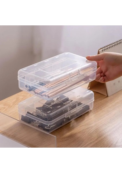 Mavi Stil Kırtasiye Kutusu Büyük Kapasiteli Istiflenebilir Tasarım Anti-Kirli Şeffaf Çocuk Kalem Kutusu Okul Için (Yurt Dışından) modelleri