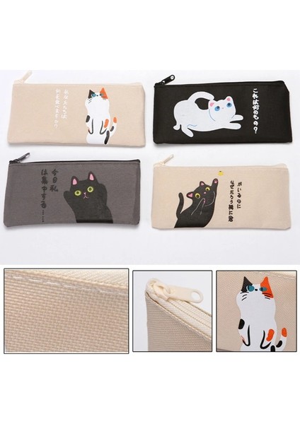 H01 Stili Kızlar Sevimli Kalem Kutusu Kawaii Kedi Okul Kalem Kutusu Oxford Kumaş Kırtasiye Çantası Ofis Okul Kırtasiye (Yurt Dışından) fiyatları