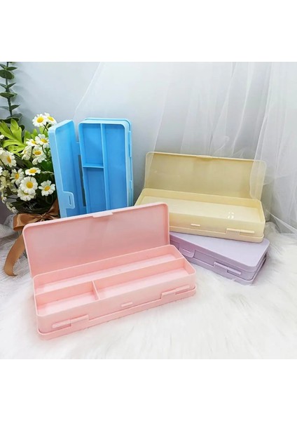 Beyaz Stil Kalem Kutusu Çift Katmanlar Katı Mat Büyük Depolama Plastik Erkek Kız Öğrenciler Kalem Kırtasiye Organizatör Vaka Öğrenci Malzemeleri (Yurt Dışından) fiyatları