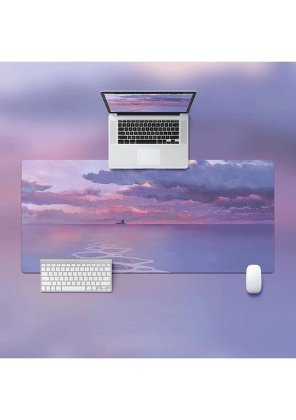 C-300X800X2MM Stili Akşam Gün Batımı Mouse Pad Estetik Yağlıboya Tarzı Bilgisayar Dizüstü Kaymaz Kauçuk Oyun Klavye Pedi Ofis Ev Masa Mat (Yurt Dışından)
