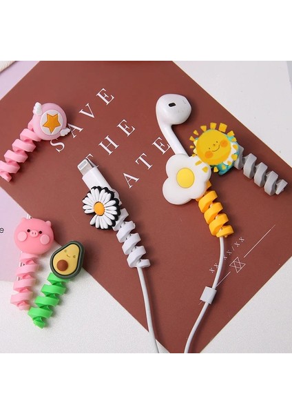 No.5 Tarzı Yaratıcı Sevimli Veri Hattı Koruyucu Kapak Sarıcı Cep Telefonu Veri Kablosu Kapağı Kulaklık Şarj Kablosu Anti-Break Koruyucu (Yurt Dışından) fiyatları