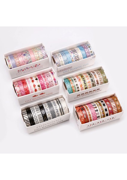 Çiçek Stili 10ROLLSBOX Washi Bant Seti Güzel Ince Dergisi Günlüğü Fotoğraf Albümü Karalama Defteri Maskeleme Bantları Bronzlaştırıcı Japon Etiket Kaynağı (Yurt Dışından)