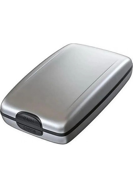 Gümüş Tarzı Kart Kutusu Toz Geçirmez Su Geçirmez Mini Büyük Kapasiteli Hırsızlığa Karşı Koruyucu Alüminyum Alaşımlı Cep Dış Mekan Için Kredi Kartı Tutucu (Yurt Dışından)