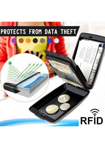 Gümüş Tarzı Kart Kutusu Toz Geçirmez Su Geçirmez Mini Büyük Kapasiteli Hırsızlığa Karşı Koruyucu Alüminyum Alaşımlı Cep Dış Mekan Için Kredi Kartı Tutucu (Yurt Dışından) fırsatları