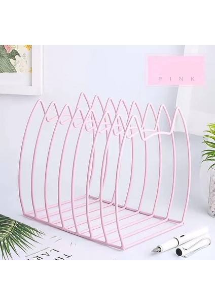 Pembe Tarzı Sharkbang Yaratıcı Kawaii Kedi Metal Kitap Dergisi Kitap Ayracı Kitap Standı Tutucu Kitaplık Masaüstü Depolama Organizatör Raf (Yurt Dışından)