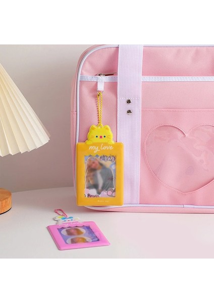Pembe Tarzı Sevimli Karikatür Hayvan Fotocard Tutucu Anahtarlık ile Kpop Idol Fotoğraf Kol Güzel Ayı Öğrenci Kımlık Kartı Tutucu Okul Kırtasiye (Yurt Dışından) indirimleri