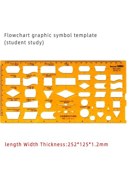NO.4351 Tarzı Dairesel Oval Cetvel Dayanıklı K Reçine Çizim Tasarım Mobilya Mimar Şablonu Taslak Çizimi Cetvel Şablon Ölçüm Cetveli (Yurt Dışından)